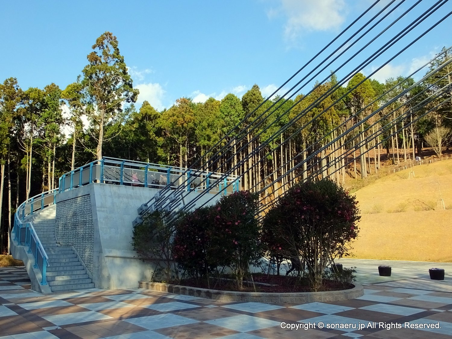 箱根西麓三島大吊り橋・みしまスカイウォークのアンカレイジ展望台の全景写真