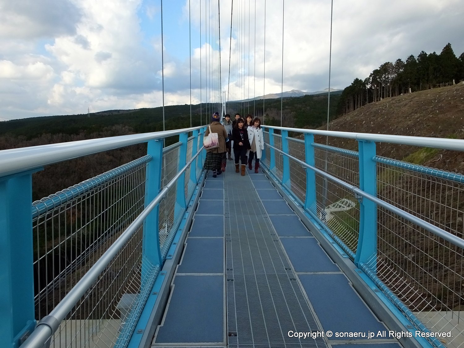 箱根西麓三島大吊り橋・みしまスカイウォークのすれ違いの様子の写真