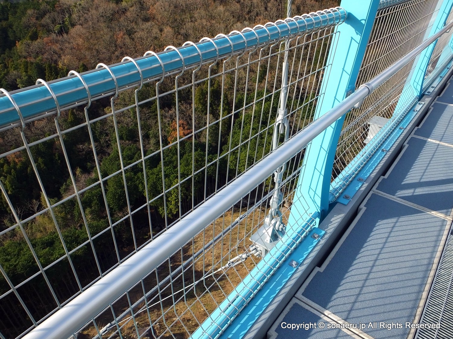 箱根西麓三島大吊り橋・みしまスカイウォークの手すりの写真