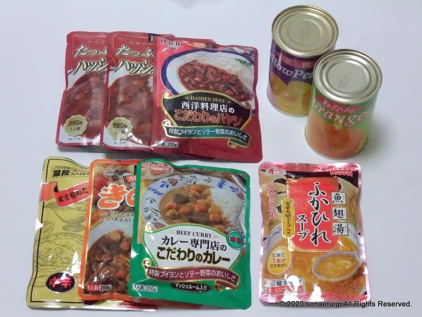 管理しない日常備蓄・20ヶ月の宅内仕送り箱のラインナップ例