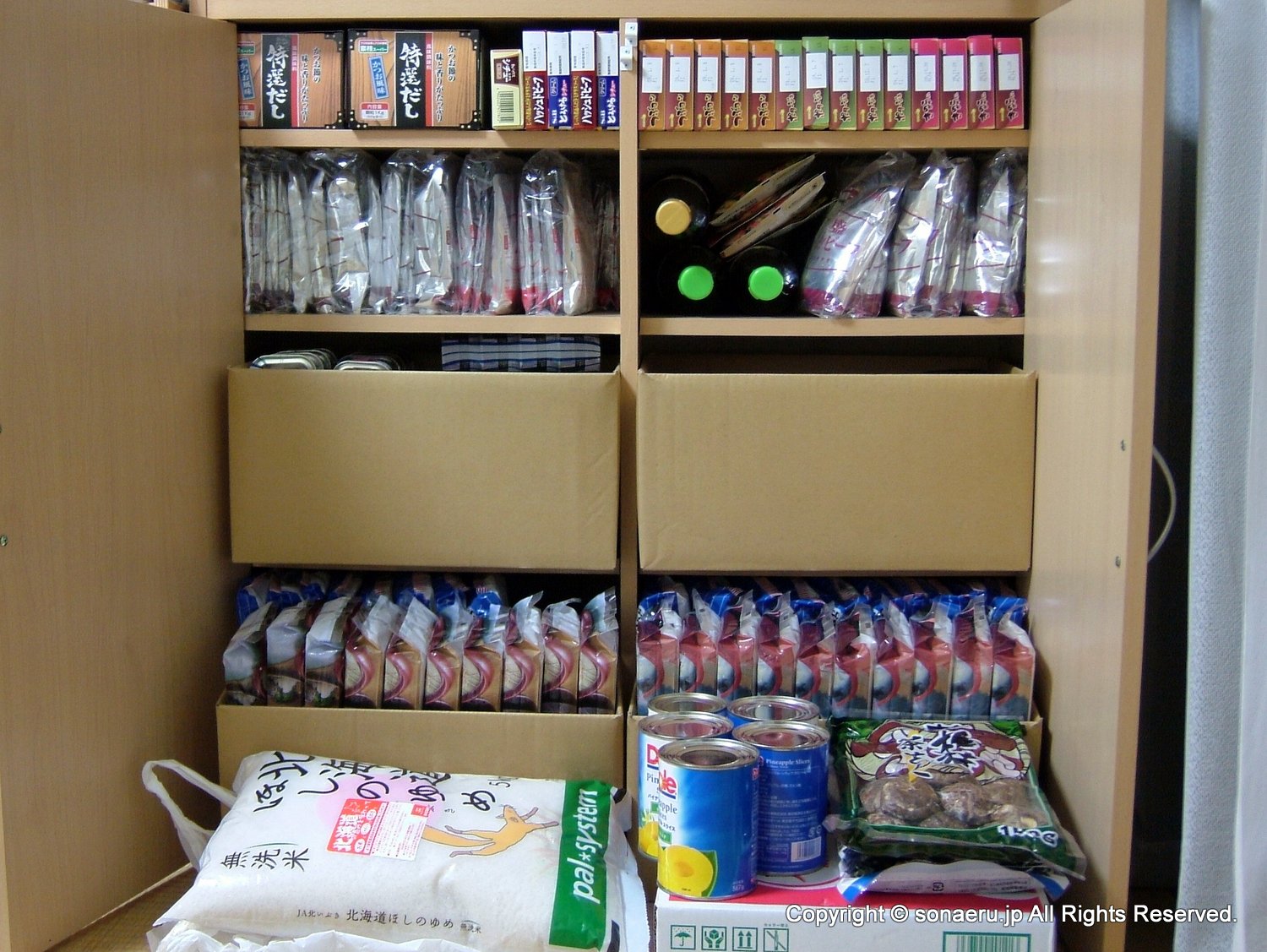 対象期間別、食料備蓄の内容
